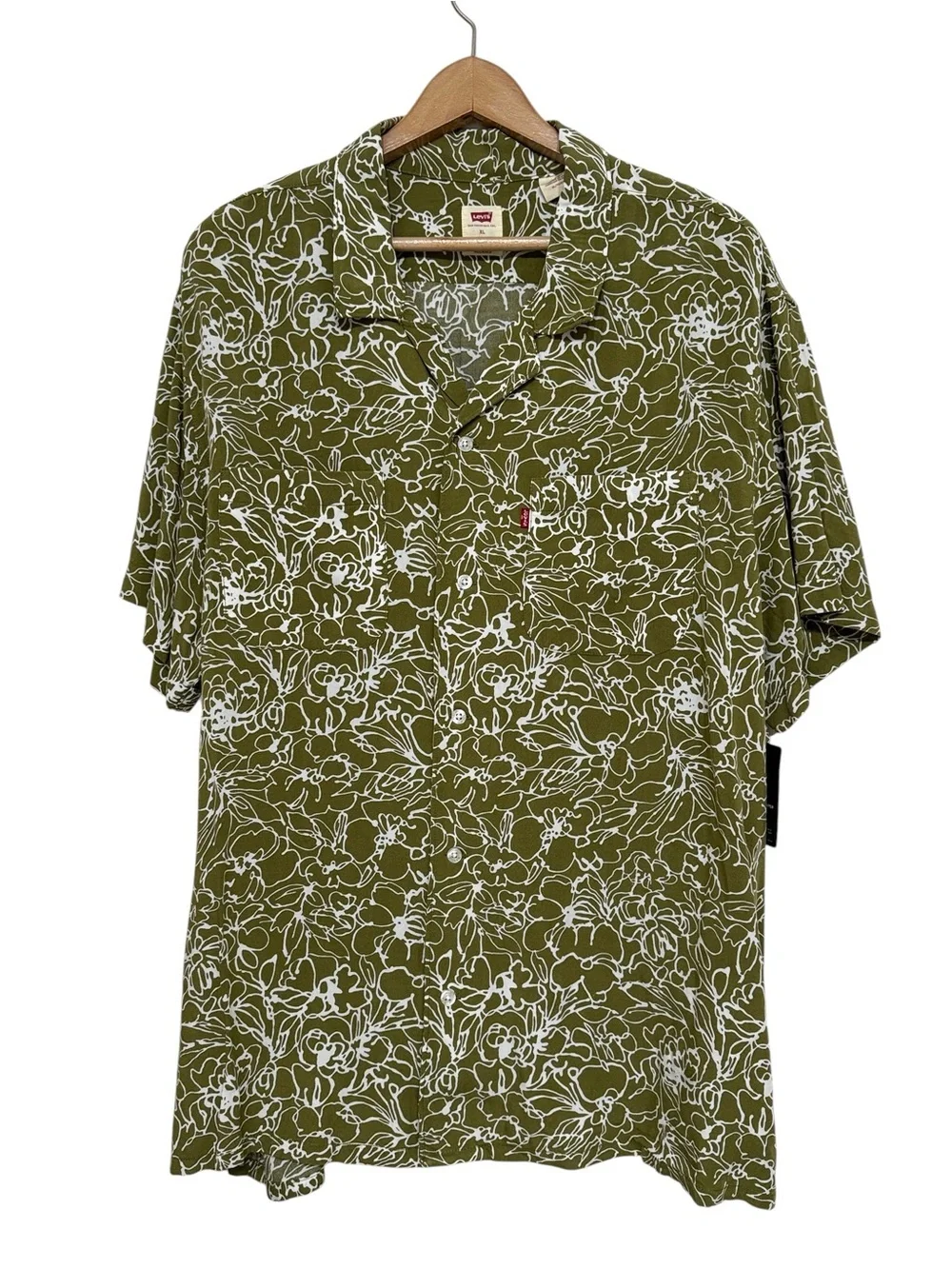 Levi’s Classic Camper Green Floral Button Up Shirt X-Large NWT